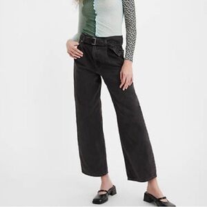 Levi’s belted baggy jeans black acid was size 25 high rise